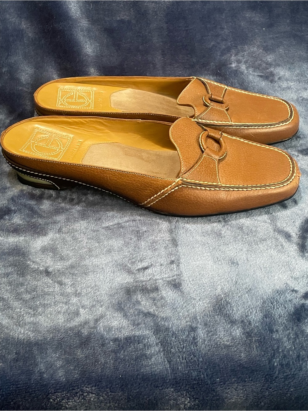 Cole Haan Tan Brown Leather Slip-On Loafer Mule - Picture 2 of 5
